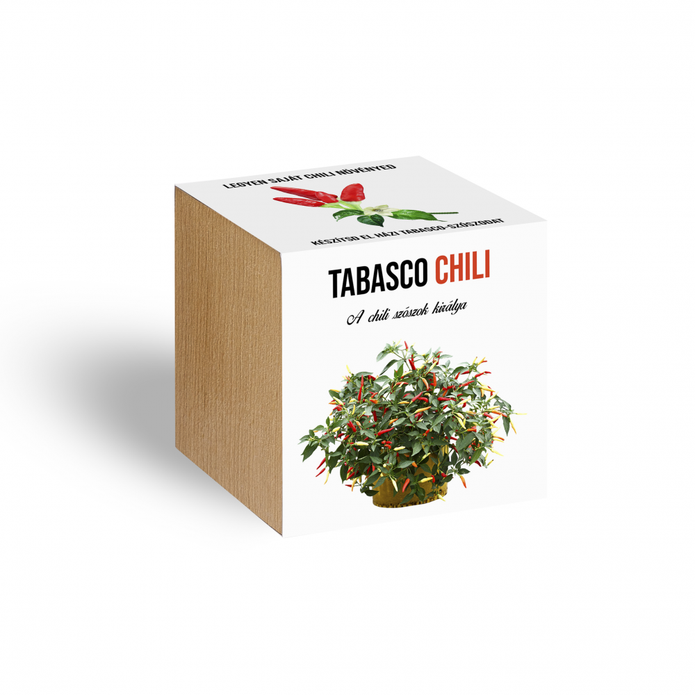 Tabasco chili paprika növényem fa kockában