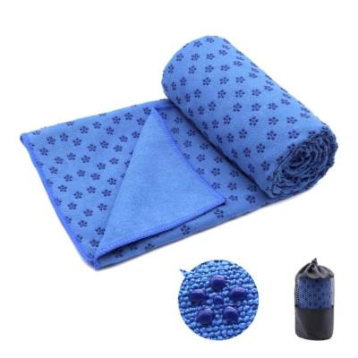 Csúszásgátlós jógatörölköző ajándék táskával - kék